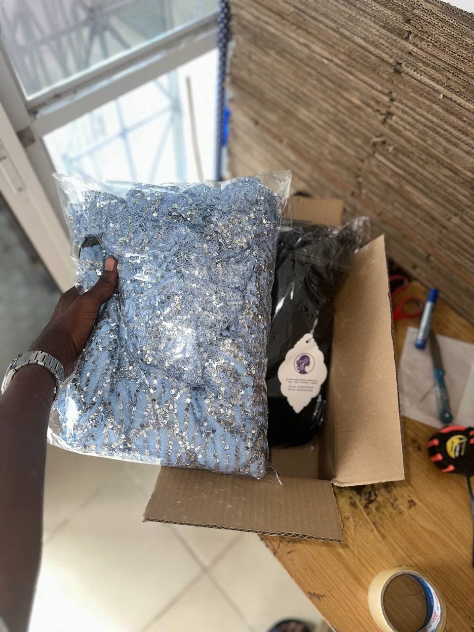 Item wrapped for shipping