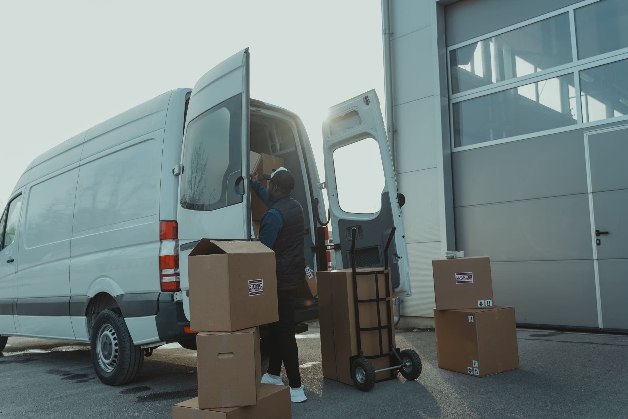 Van making a delivery